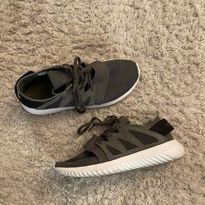 Olive green Adidas sneakers